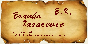 Branko Kašarević vizit kartica